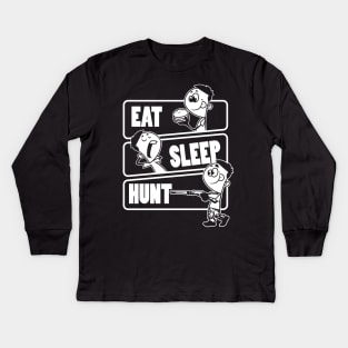 Eat Sleep Hunt Repeat - Funny Deer Hunting print Kids Long Sleeve T-Shirt